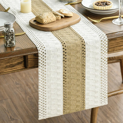 Burlap Brown Rustic Table Runner for Kitchen Dining (Seasonal Holiday)