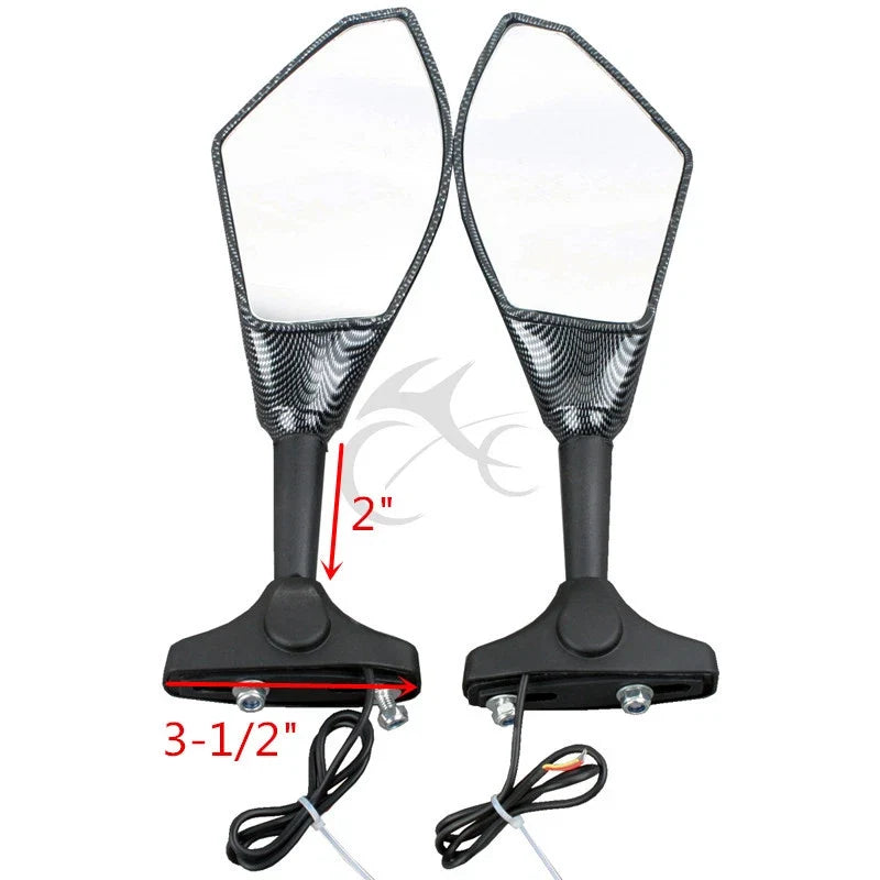 LED Turn Signals Integrated Mirrors for Honda CBR 600 F1/F2/F3/F4/F4i (1987–2006)