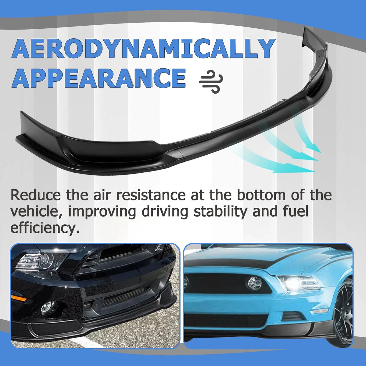 Front Bumper Lip Splitter for Ford Mustang GT V6 (2013–2014) RTR Style