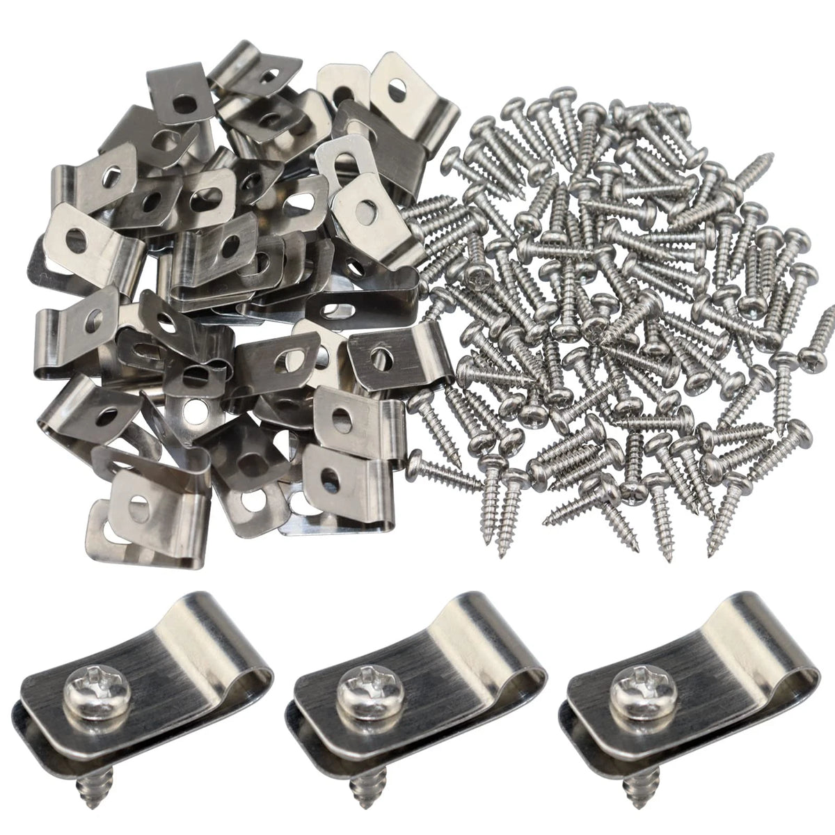 100 Pcs Metal Wire Fence Clips Clamps Stainless Steel