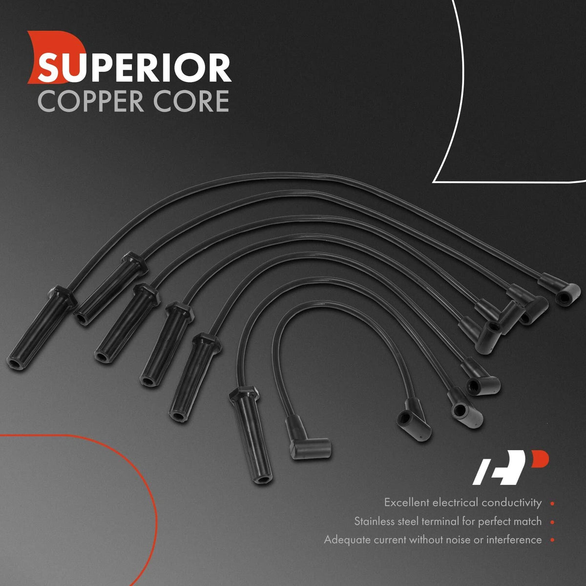 Set of 7 Spark Plug Wire Sets for Pontiac Firebird (1990–1992) 12074042, 7623