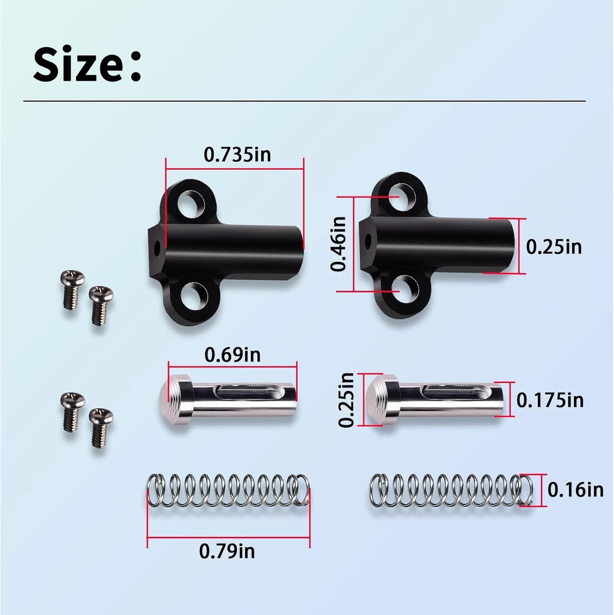 1 Pair Metal Bump Stops Upgrade Kit for Vanquish H10 Optic (1:10 Scale RC Crawler)