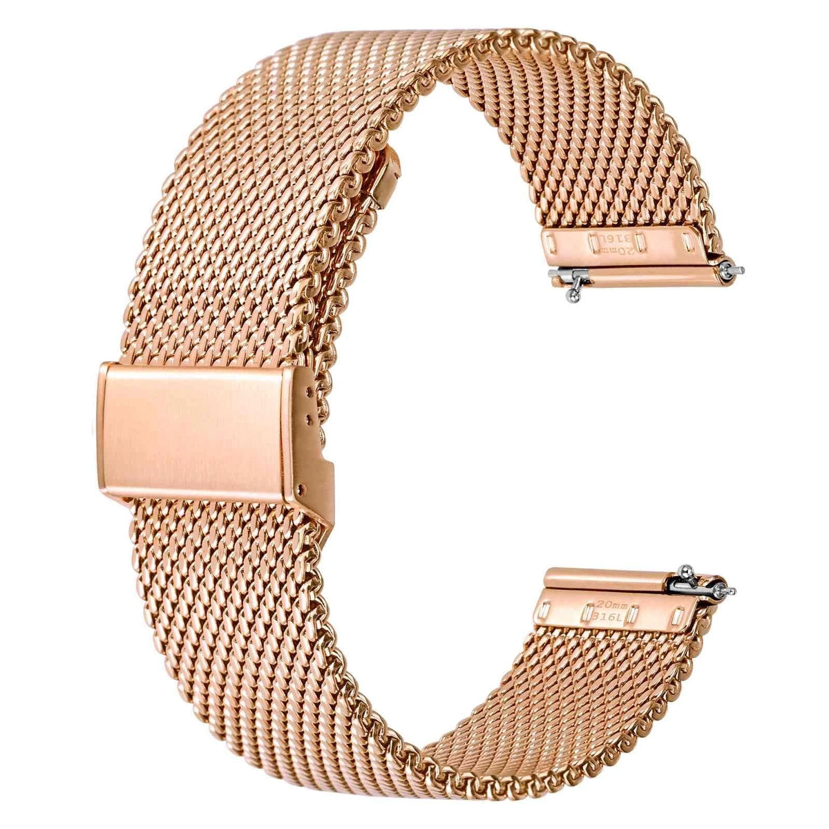 16mm Metal Mesh Watch Band for BISONSTRAP (Women & Men) - Rose Gold