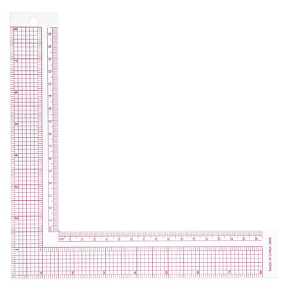 Plastic L-Square Ruler for Tailoring - 90 Degree Transparent (1 PCS)