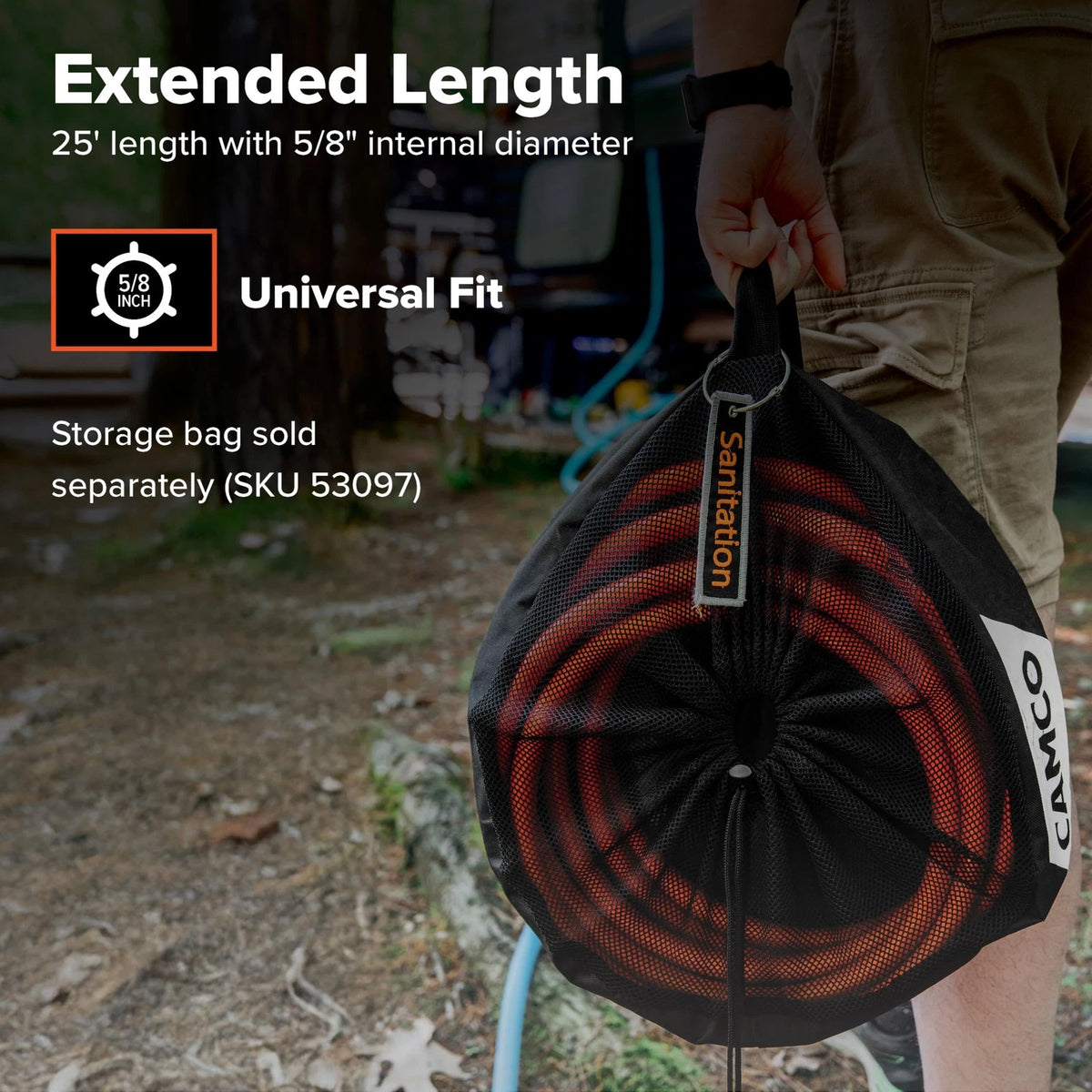 25-Ft Black Water Hose for RV Camper (2010–2023)