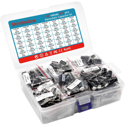 810-Piece Electrolytic Capacitor Assortment (0.1uF-2200uF, 10V-100V)