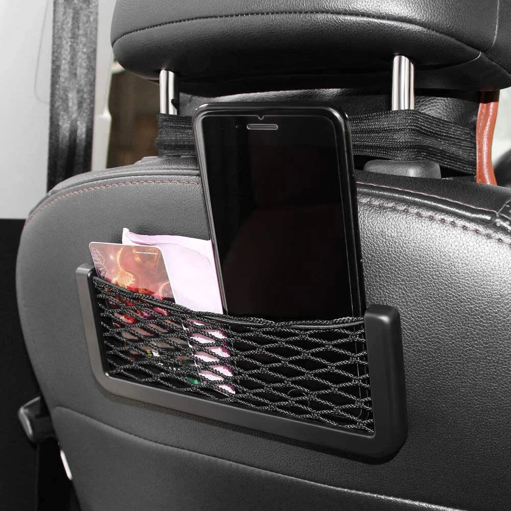 Set of 4 Elastic Net Bag Phone Holders for Car Interior - One Touch System