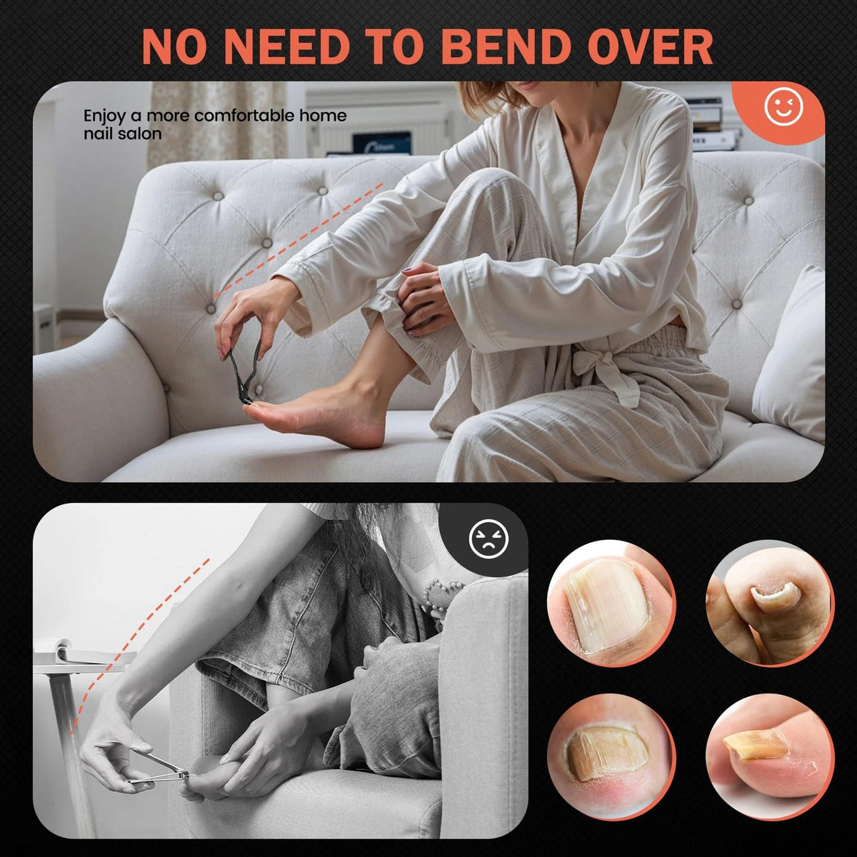 Toenail Clippers for Seniors (Upgraded Long Handled Curved Head)