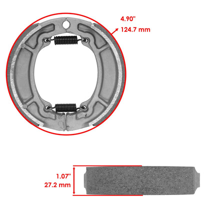 Front & Rear Brake Shoes for Yamaha Grizzly 125 YFM125 (2004–2013) FL4659BS127HY