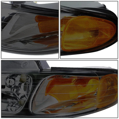 Smoked/Amber Signal Headlight for Dodge Grand Caravan Grand Voyager (1996–2000)