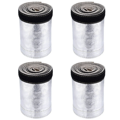 4PCS 3Ft Metallic Heat Shield Sleeve for Wire Hose Cover Wrap Loom (–)