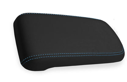 Leather Console Lid Armrest Cover for Chevrolet Colorado (2015–2022) Blue Stitch