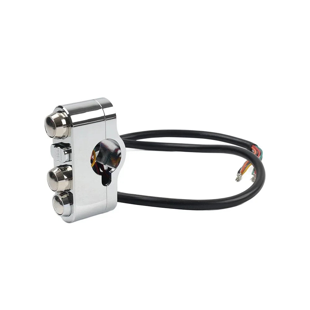 1" CNC handlebar control switches with wiring harness for Harley Dyna Sportster