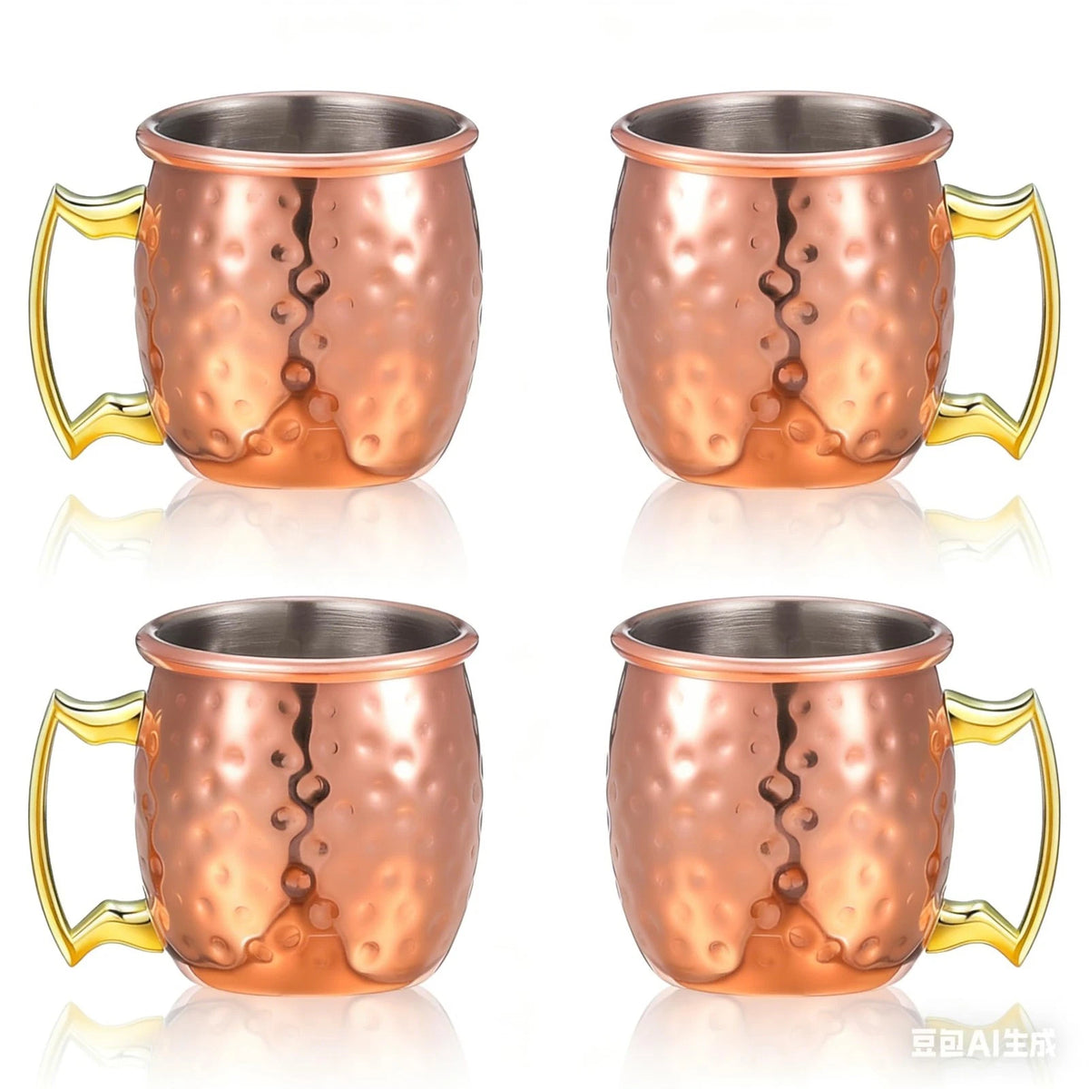 Set of 4 Mini Moscow Mule Copper Mugs 2 oz Rosegold