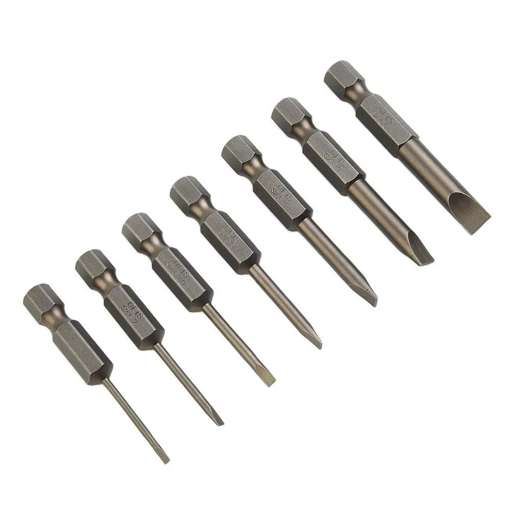 Set of 6 Screwdriver Bit Nutdrivers 2.0-6.35mm Shank 50mm Length