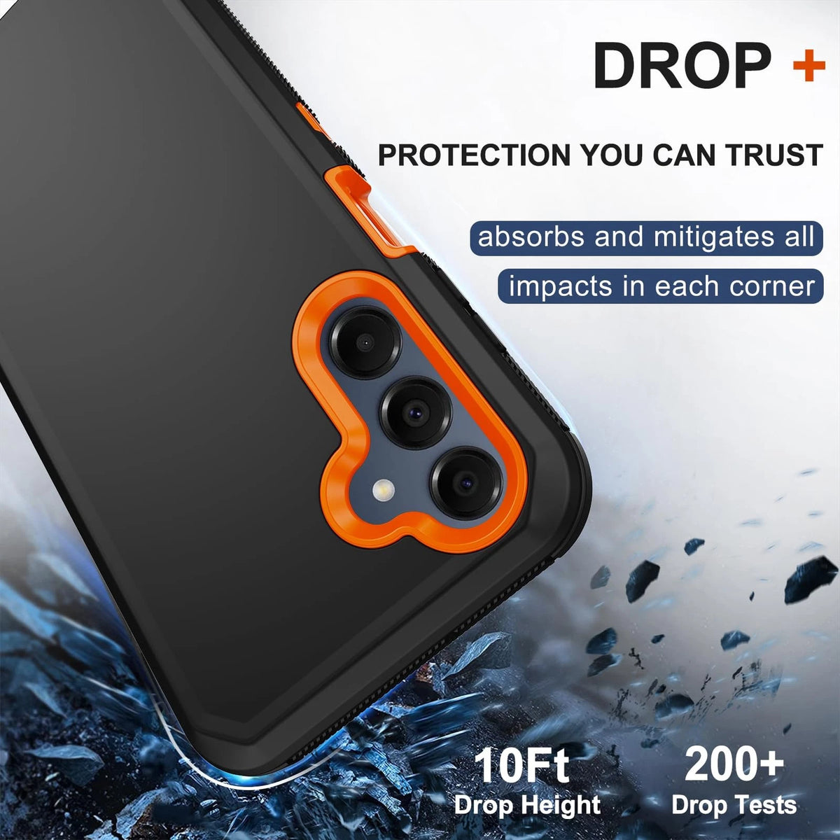 2X RubCase for Samsung Galaxy A16 5G (2023) - Orange with Belt Clip Holster