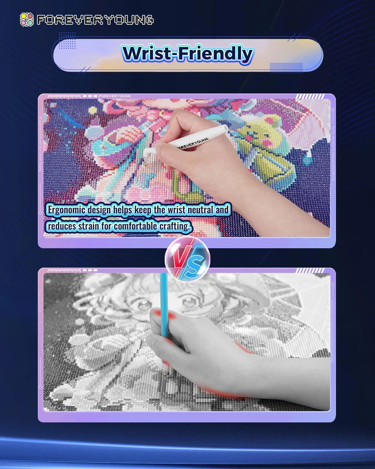 Ergonomic Diamond Painting Pen with 4 Tips for Comfort