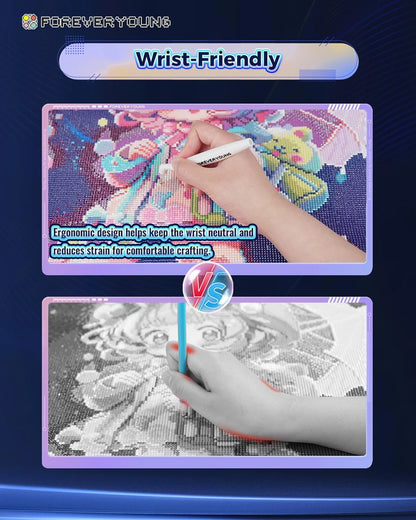 Ergonomic Diamond Painting Pen with 4 Tips for Comfort