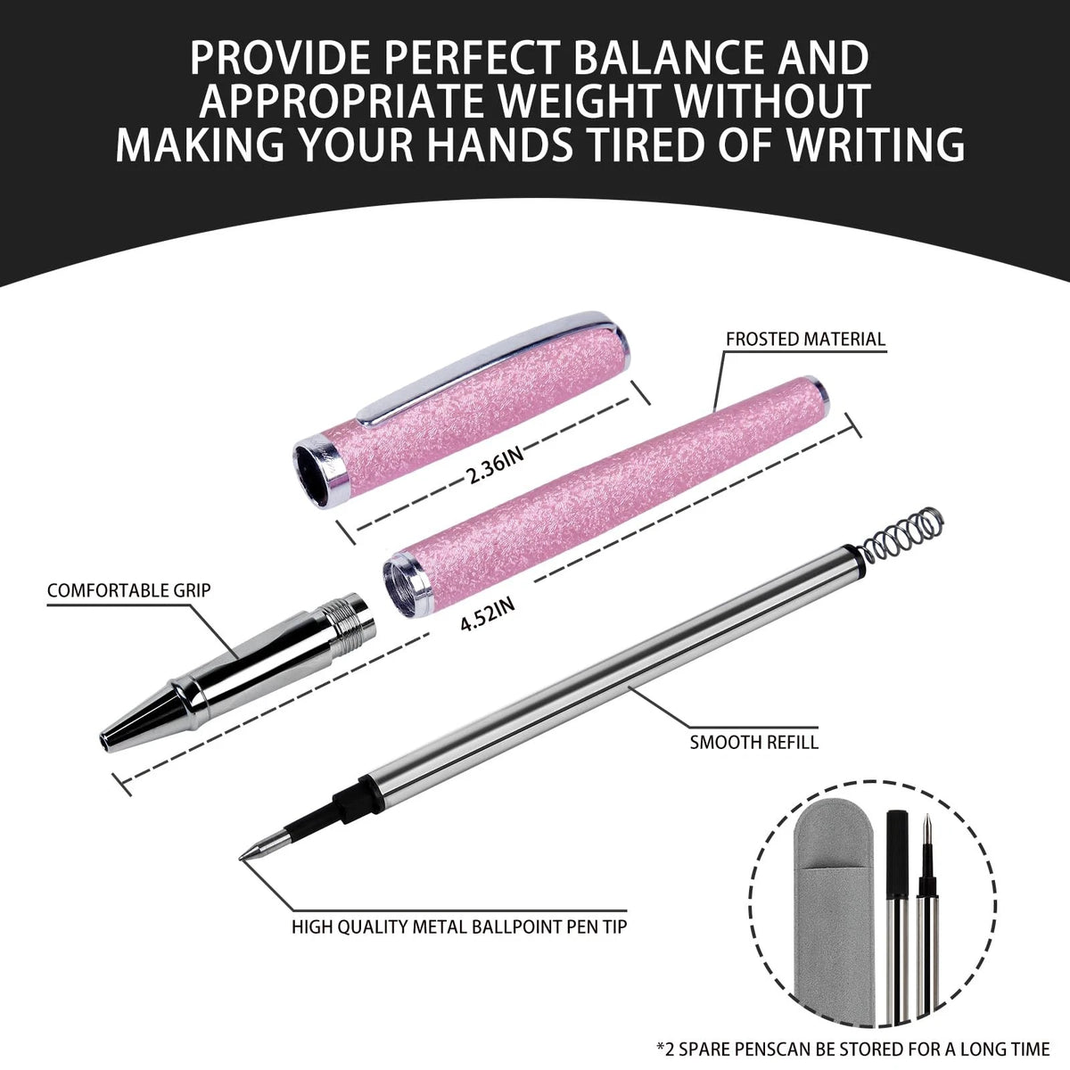 Luxury Ballpoint Pen Set - Smooth Writing, Pink