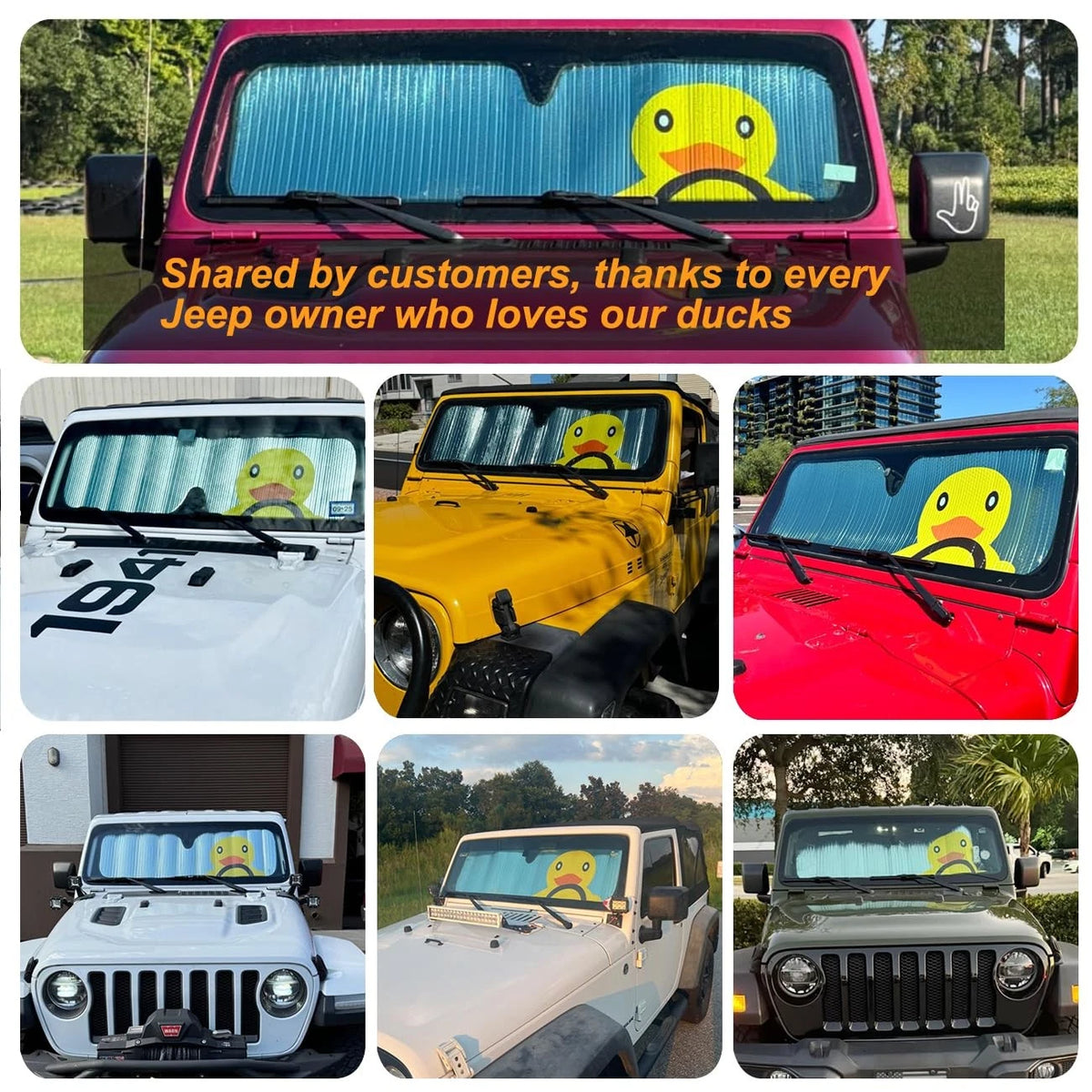Sun Shade for Jeep Wrangler (1997–2024) UV & Heat Protection Windshield Visor