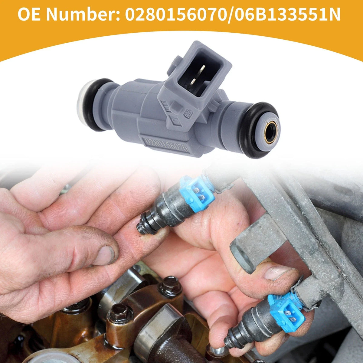 1 Pc Fuel Injector No. 0280156070/06B133551N for Audi A4 1.8T (2004–2008)
