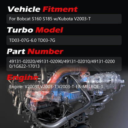 Turbocharger Upgrade for Bobcat S160 S185 (AS317984MM, 49131-02020)