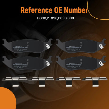 4X Rear Ceramic Brake Pads Kit for Dodge Ram 1500 (2002–2006) D898 P898