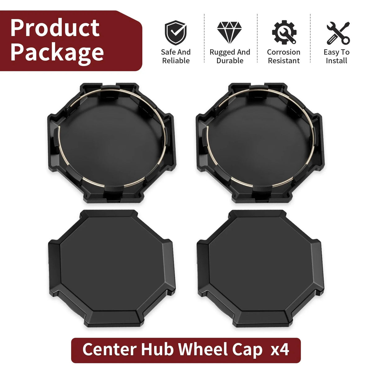 Wheel Hub Cap Set of 4 for Polaris Sportsman 850 Ultimate Trail (2020–2024)