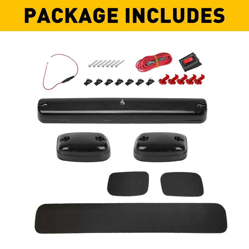 3X Smoke Amber LED Cab Roof Marker Lights for Chevy GMC 1500 2500 3500