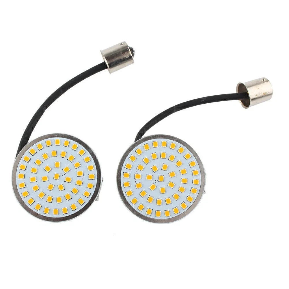 2" Style 1156 Amber LED Turn Signal Inserts for Harley Davidson