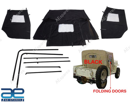 Canvas Half Cabin Soft Top with Frame for Willys Jeep CJ2A CJ3A (1945–1953)