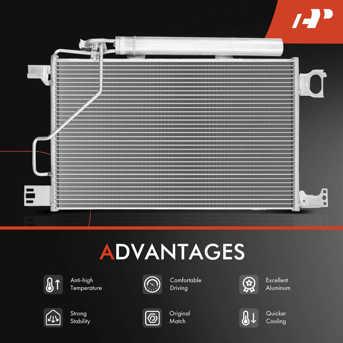 A/C Condenser with Receiver Drier for Mercedes-Benz C350 CLK350 (2006–2009)