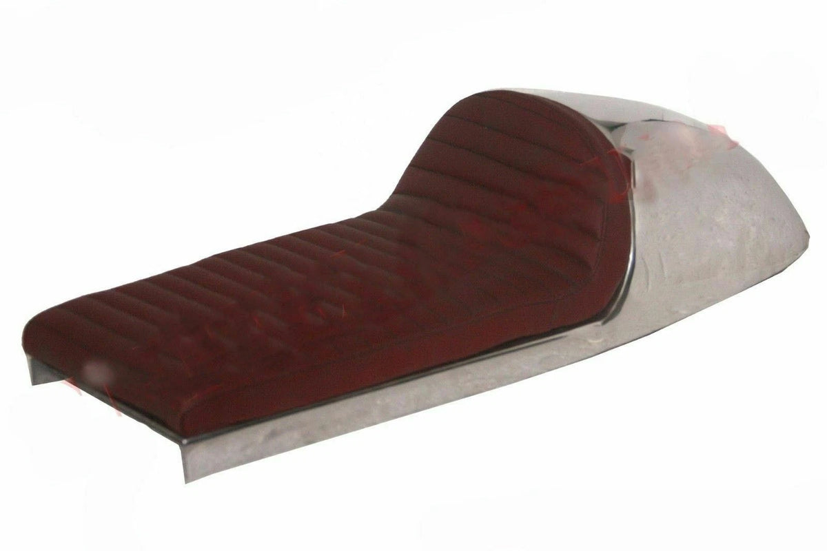 Seat Cherry Red Leatherite Alloy for Benelli Mojave Cafe Racer (260-360)
