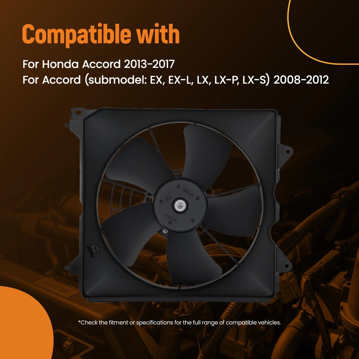 Electric Radiator Cooling Fan for Honda Accord LX (2008–2012) HO3115142