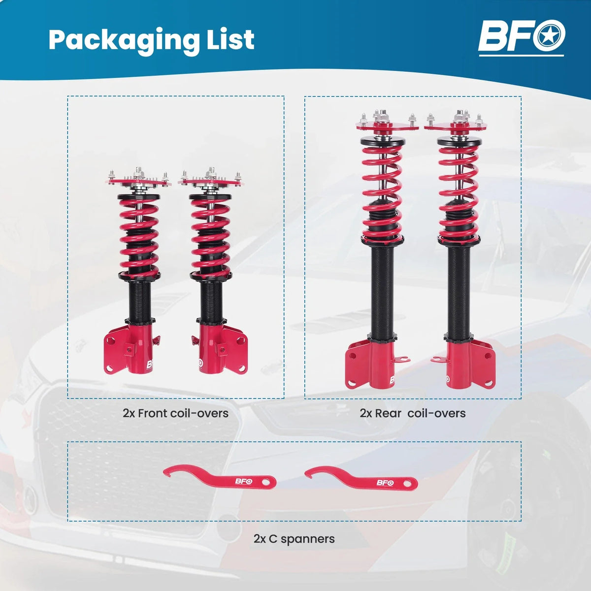Coilovers Struts for Subaru Impreza WRX GDB GDA (2002–2007), Forester (2003–2008)