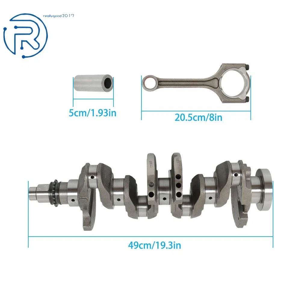 Set of 4 Crankshaft Rods & Pistons for Hyundai Kia Soul Forte (2015–2017)