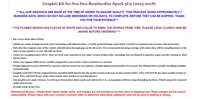 Graphic Stickers Decals for Sea-Doo Bombardier Spark 3 UP (2015–2018)