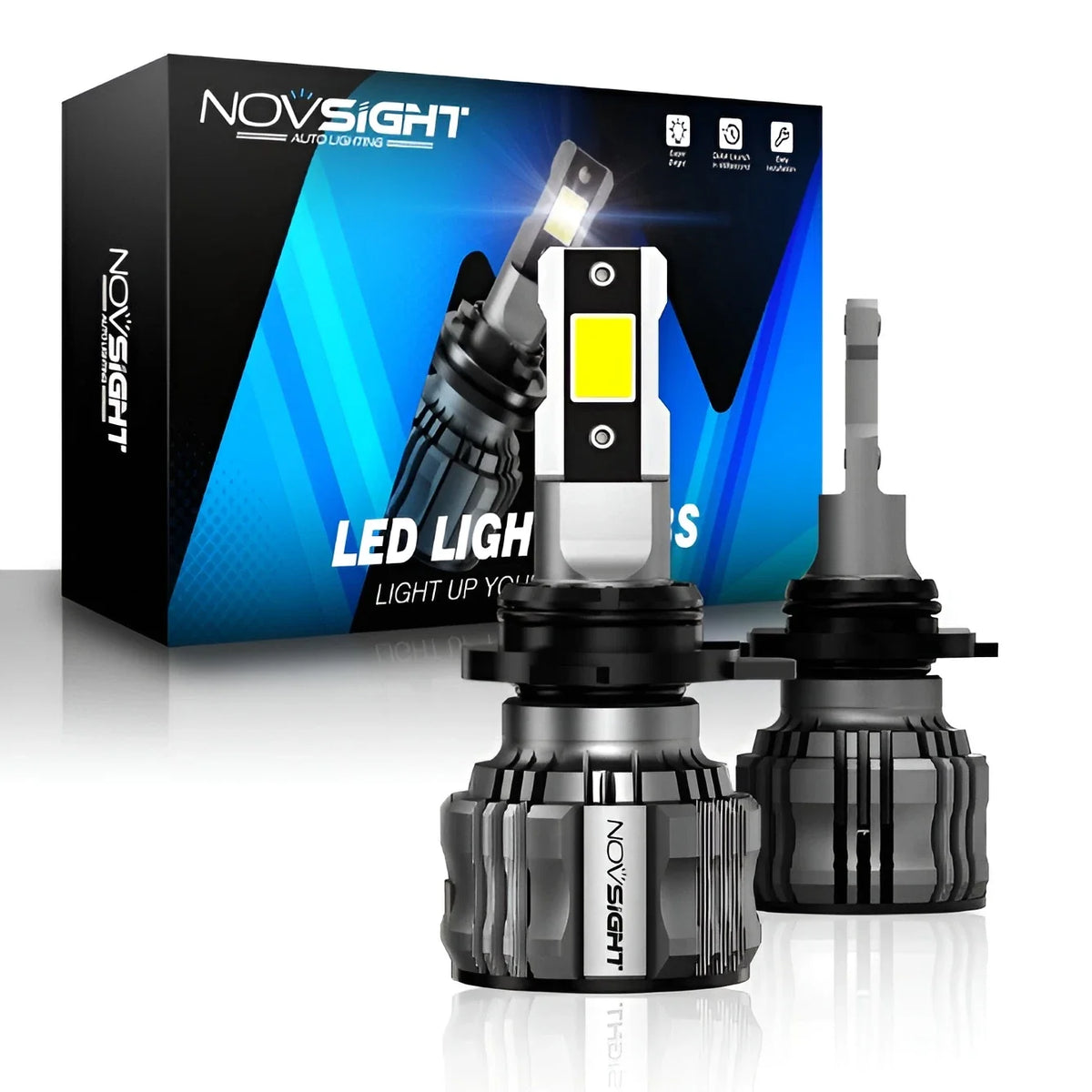 Set of 4 H4 HB3 HB4 H11 H13 LED Headlight Bulbs 6500K 15000LM