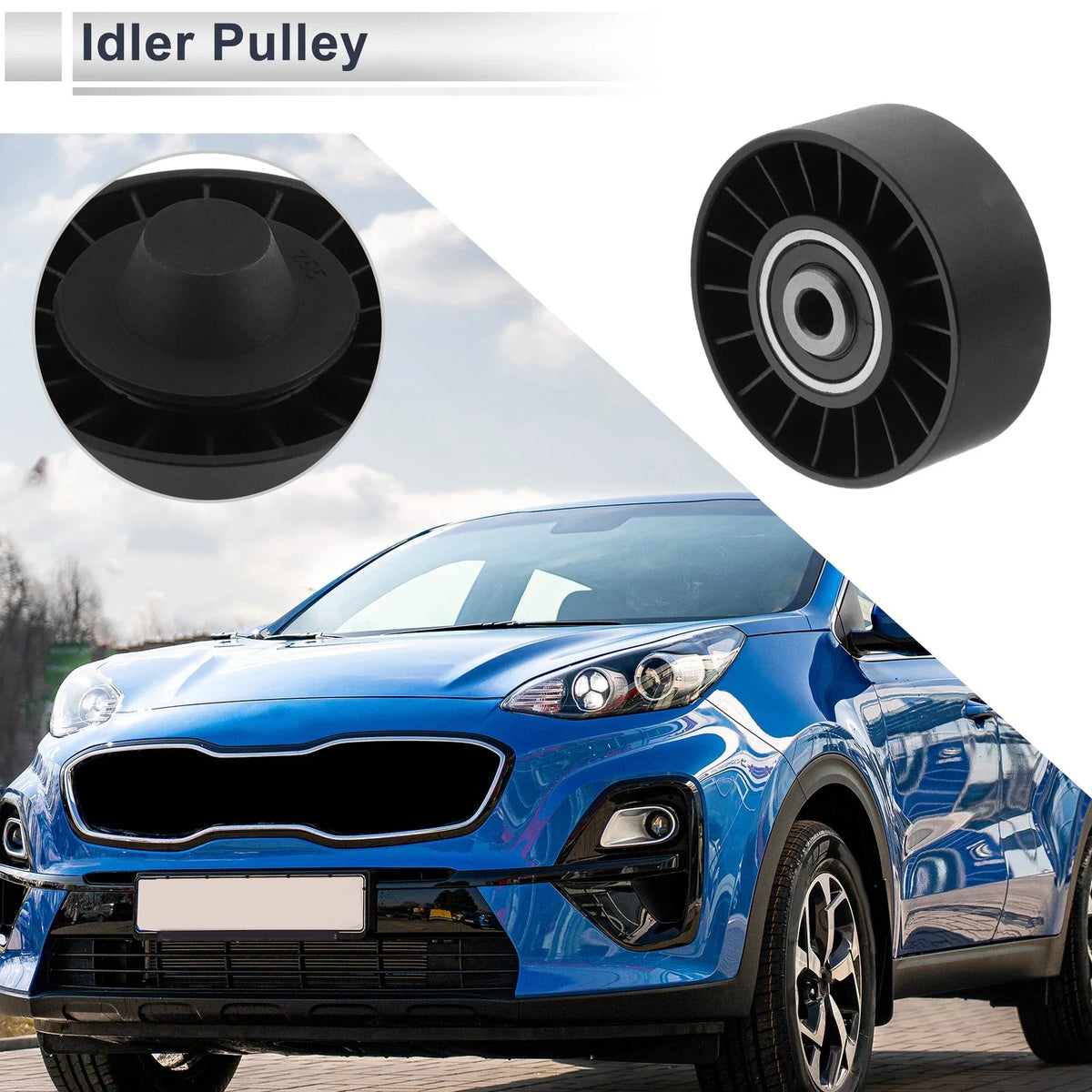 Drive Belt Idler Pulley for Volkswagen Beetle (1998–2004) No. 038145276 Plastic Black