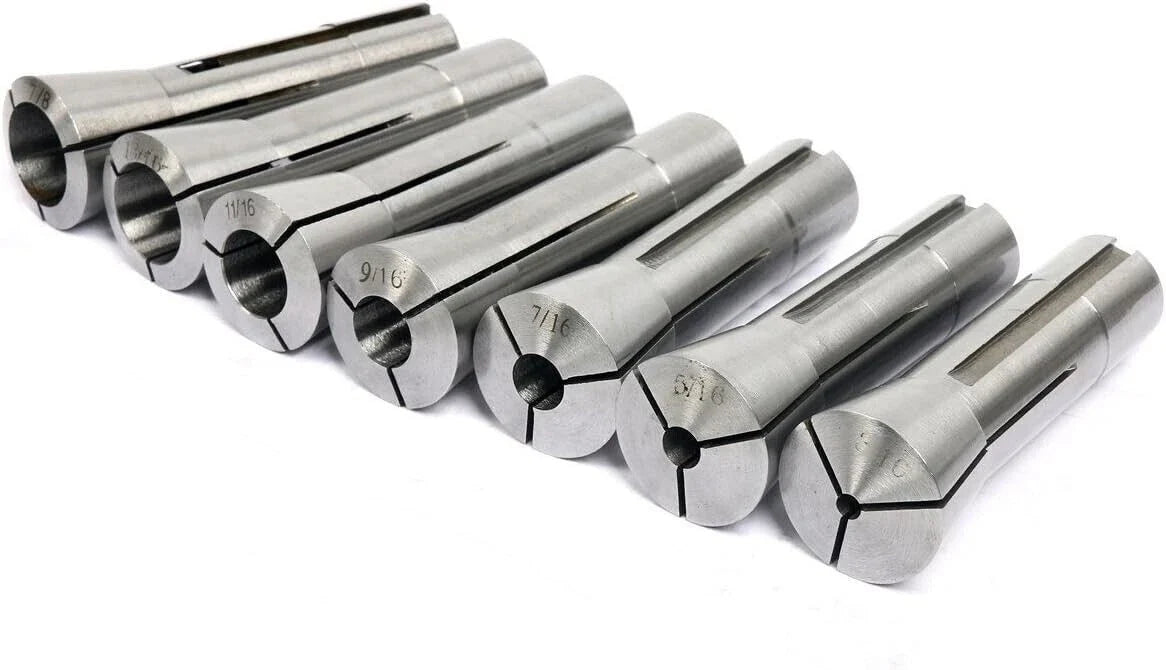 13pcs R8 Round Collet Drawbar Thread 7/16"-20" for CNC Machines