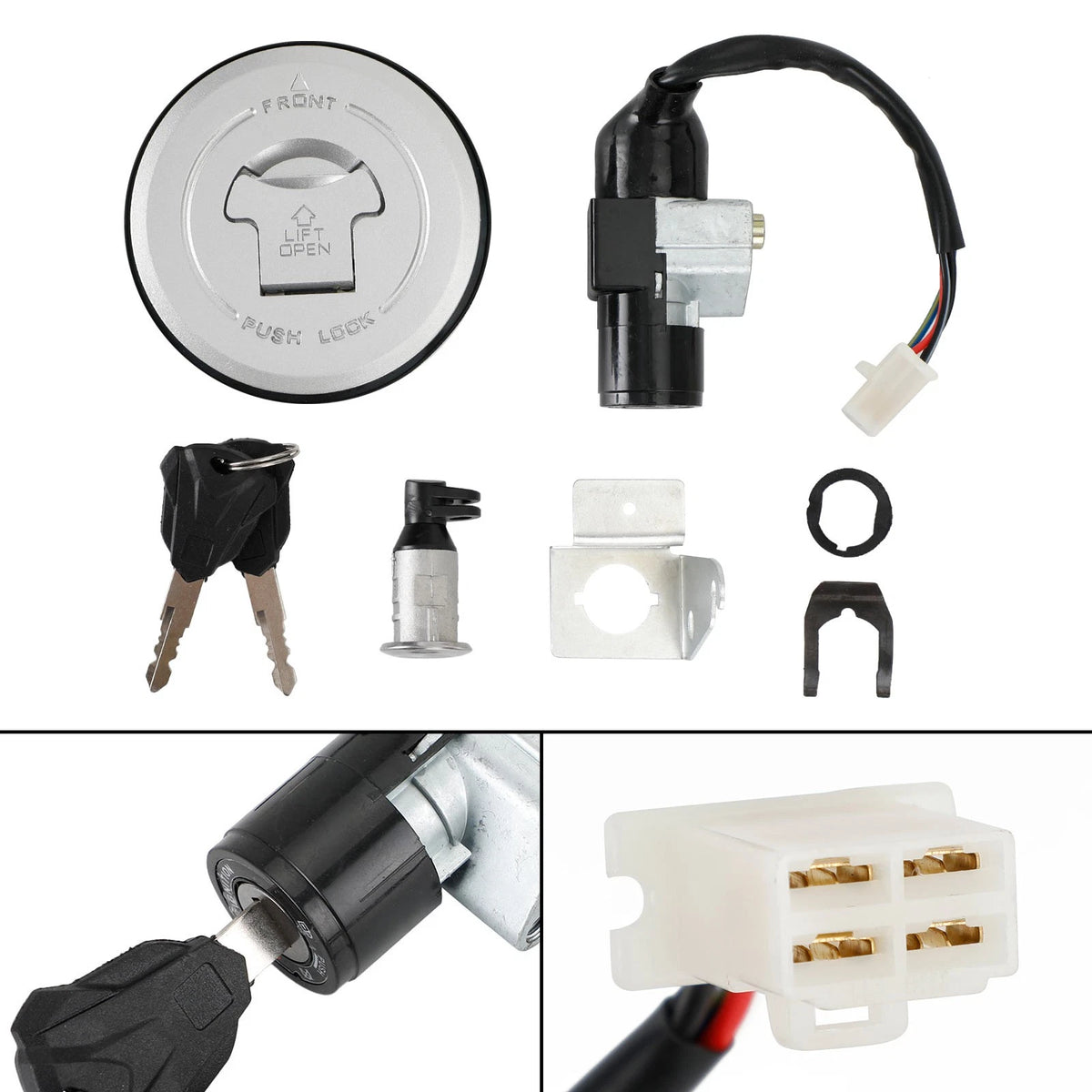 Ignition Switch Fuel Gas Cap Key Lock Set for Honda MSX125 GROM125 (2014–2015) 35010-K26-910