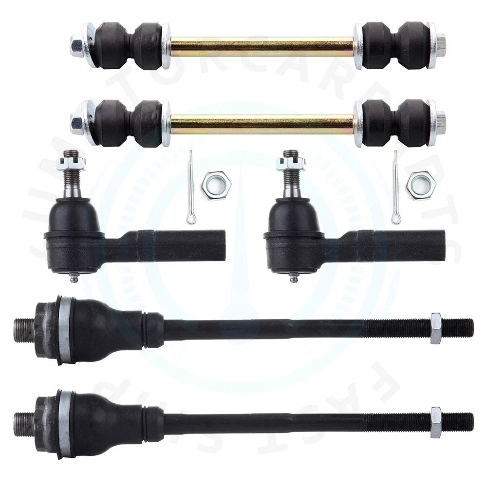 Set of 2 Inner Outer Tie Rods for Chevy Silverado 1500 HD GMC Sierra 3500 (2001–2007)