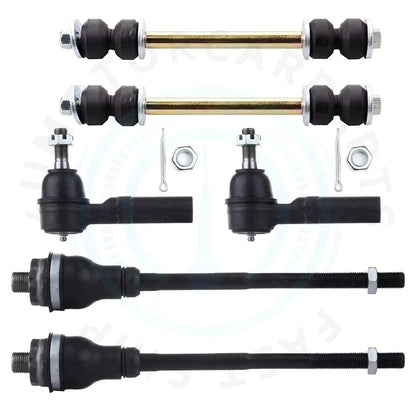 Set of 2 Inner Outer Tie Rods for Chevy Silverado 1500 HD GMC Sierra 3500 (2001–2007)