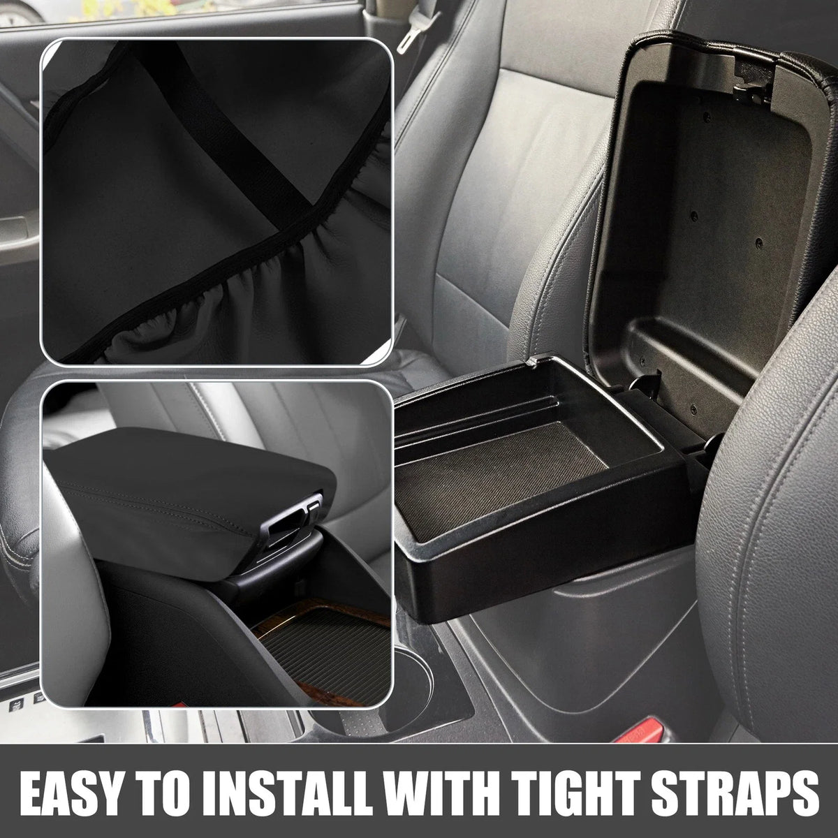 Center Console Pad Armrest Cover Protector for Ford F150 (2015–2020) Black
