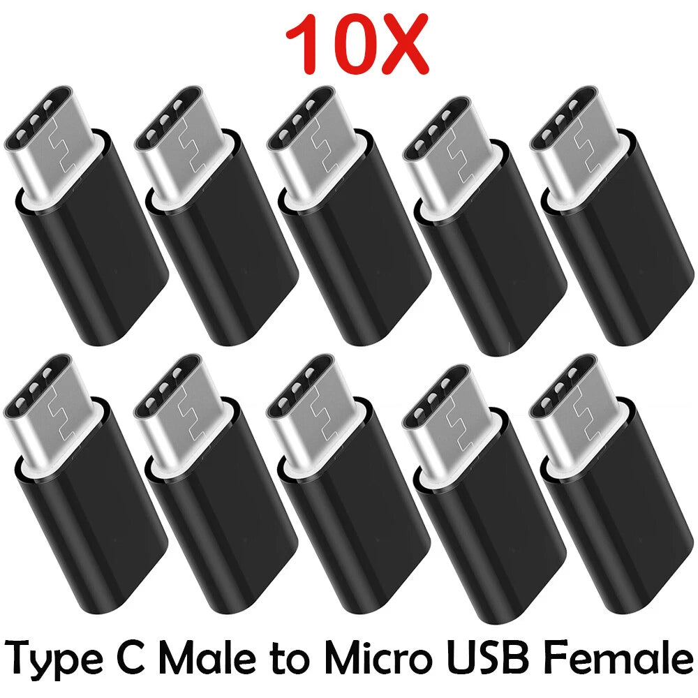 10X USB Type-C Male to Micro USB 3.1 Female Converter Adapter