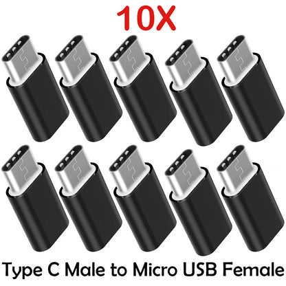 10X USB Type-C Male to Micro USB 3.1 Female Converter Adapter