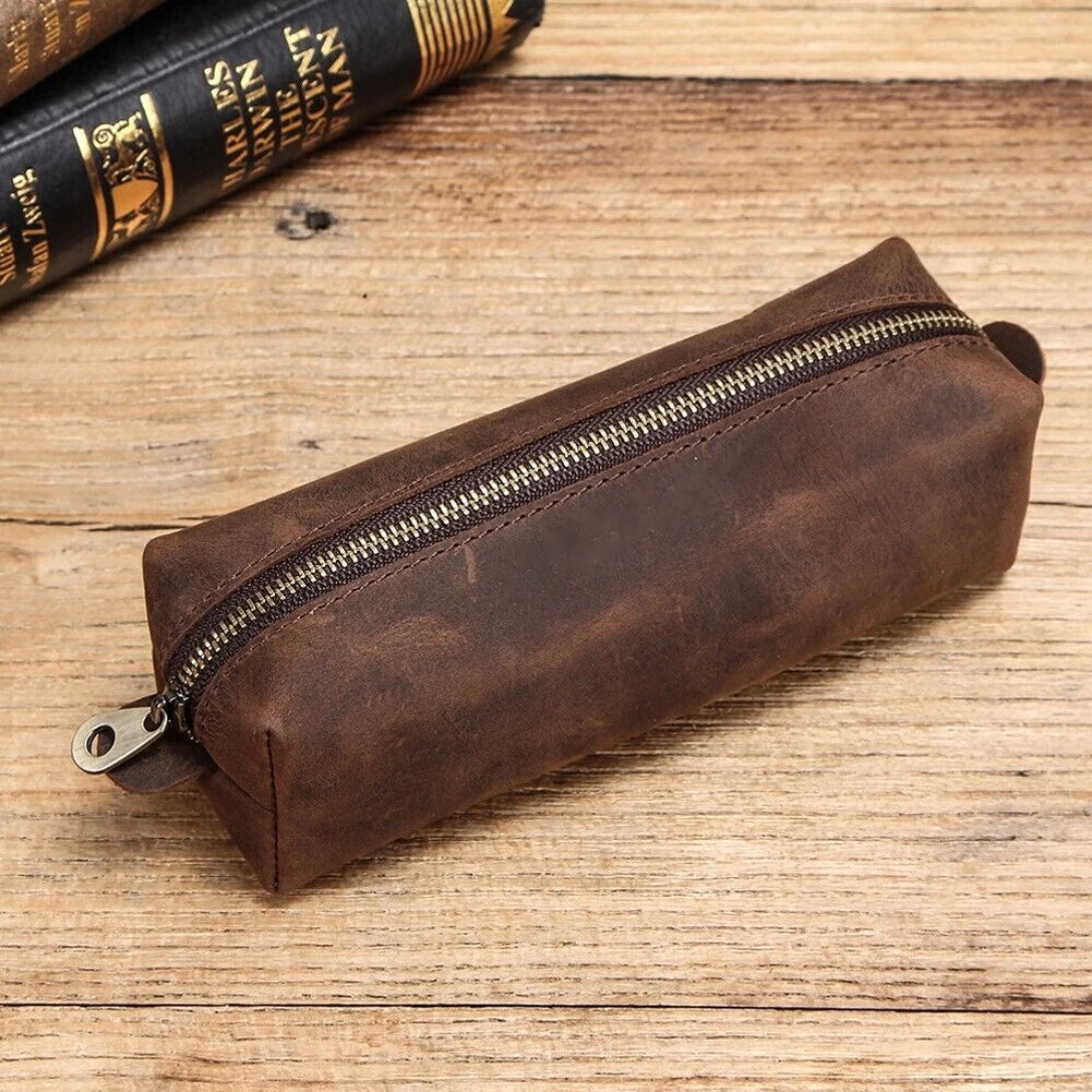 Leather Pen Pouch for Handmade Stationery Storage
