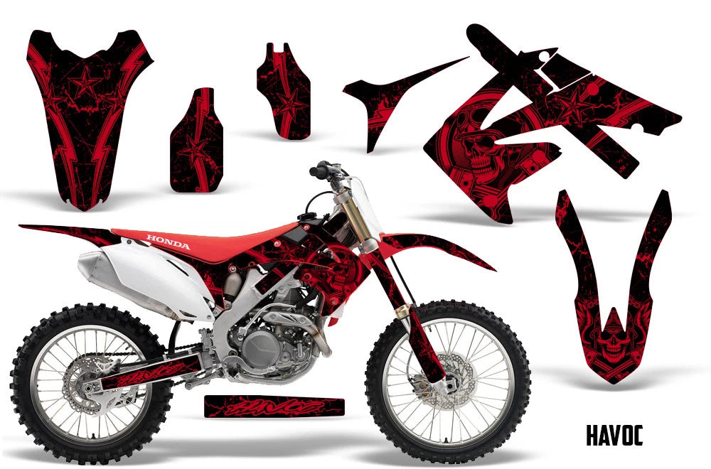 Graphic Sticker Kit for Honda CRF250R (2010–2013) HON-CRF250R-10-13-HAVOC-RED