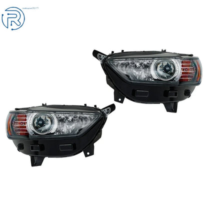 Set of 2 Halogen Headlights for Ford Fusion (2013–2016) Black Left & Right