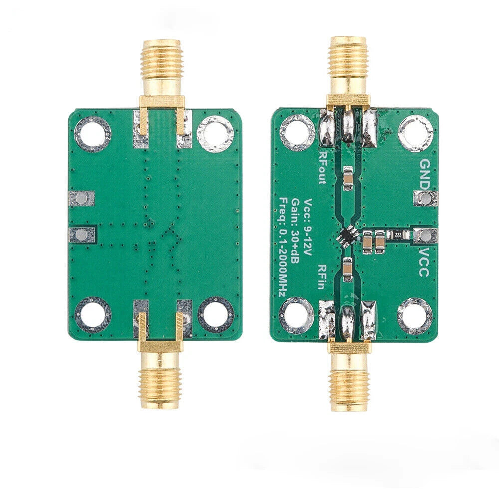 2X RF Wideband Amplifier Low-noise LNA 32dB 0.1-2000MHz